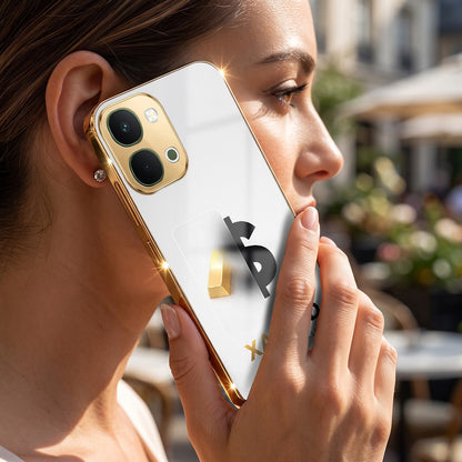Vivo T5X 5G Luxury XAU/USD Gold Electroplated Glass Phone Back Case
