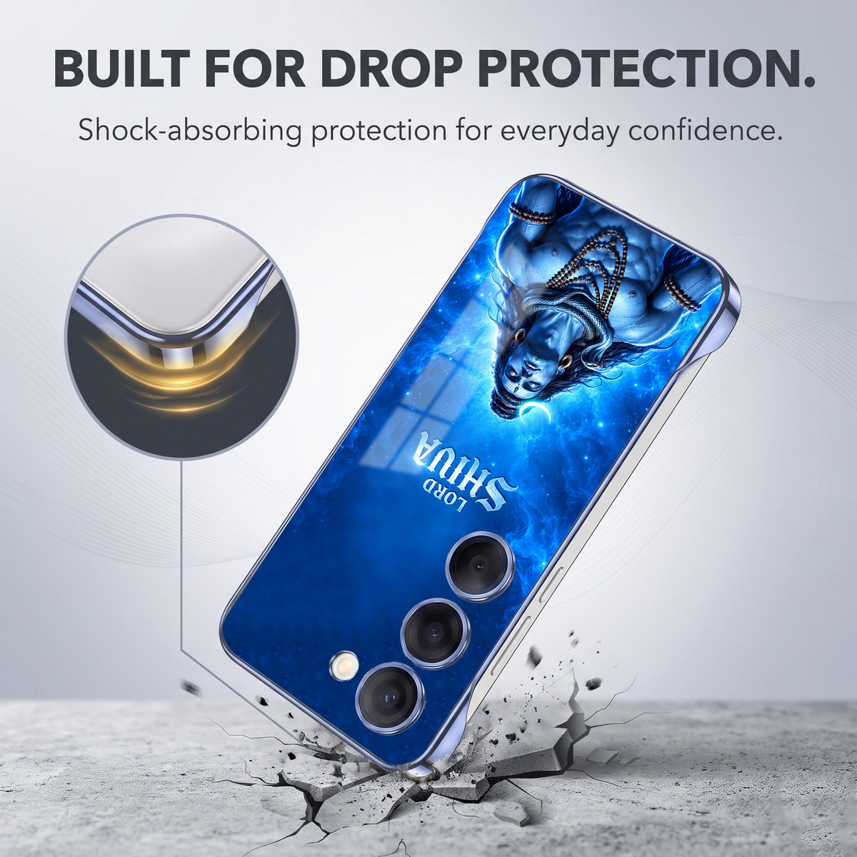 Samsung Galaxy S23+ 5G Lord Shiva Blue Printed  Frameless Back Case