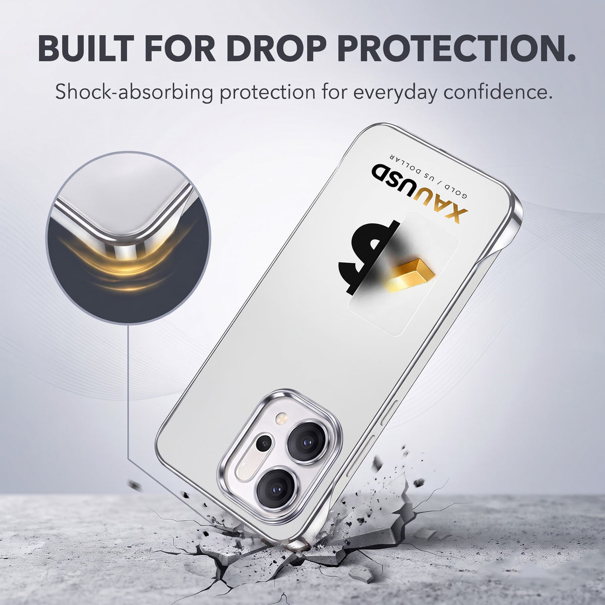 Oppo Reno 14 5G XAU/USD White Printed  Frameless Back Case