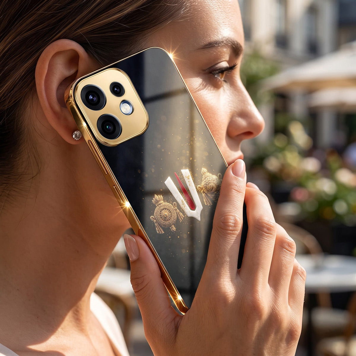Oppo Reno 16 5G Royal Heritage Edition Gold Electroplated Glass Phone Back Case