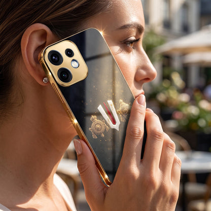 Oppo Reno 16 5G Royal Heritage Edition Gold Electroplated Glass Phone Back Case