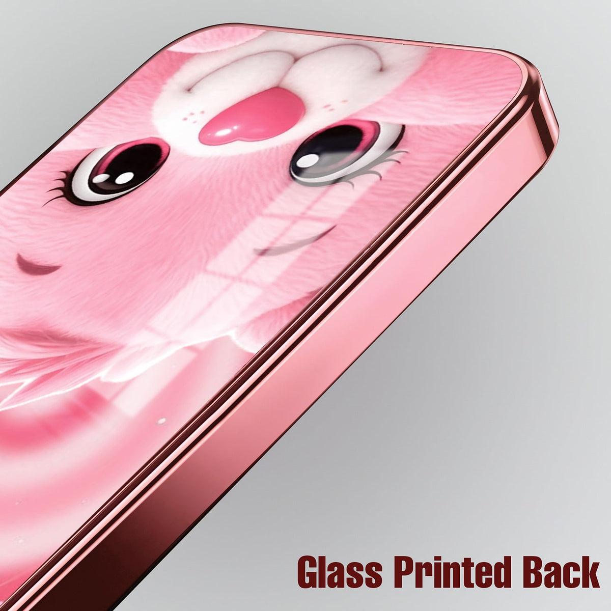 Vivo V70 5G Luxury Cute Teddy Pink Electroplated Glass Phone Back Case