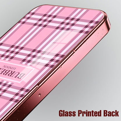Redmi Note 15 Pro+ 5G Burberry Classic Pink Electroplated Glass Phone Back Case
