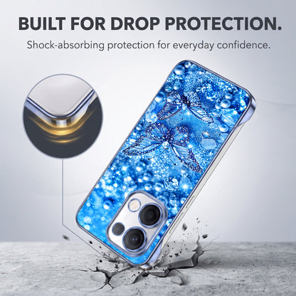 Oppo Reno 13 5G Butterfly Blue Printed  Frameless Back Case