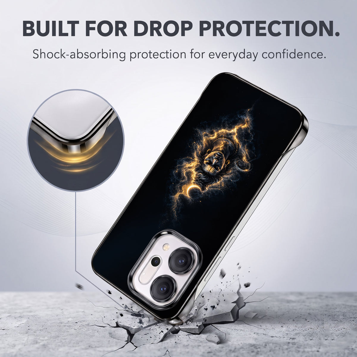 Oppo Reno 14 5G Devine Mahadev Black Printed  Frameless Back Case