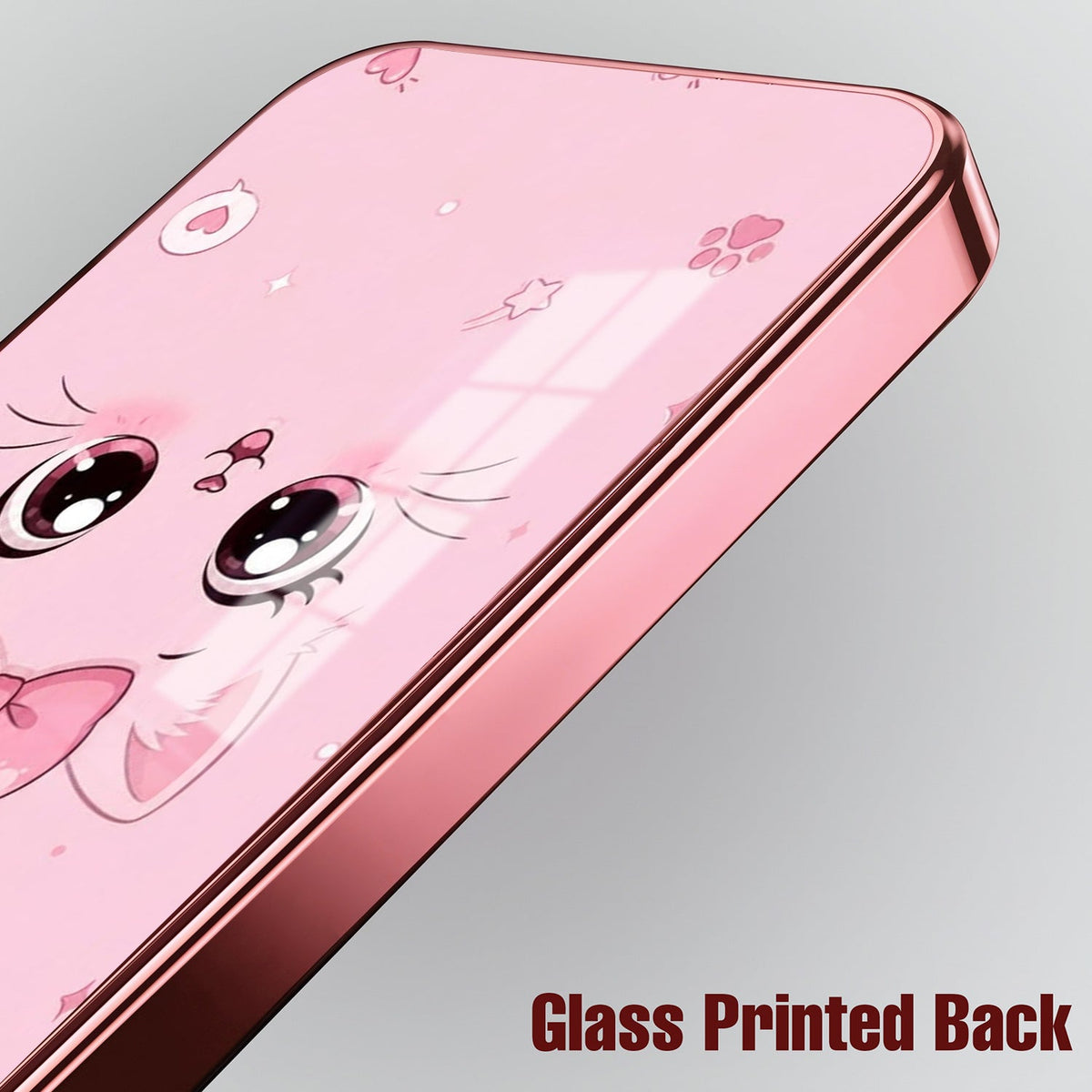 Redmi Note 15 Pro+ 5G Luxury Cute Cat Pink Electroplated Glass Phone Back Case