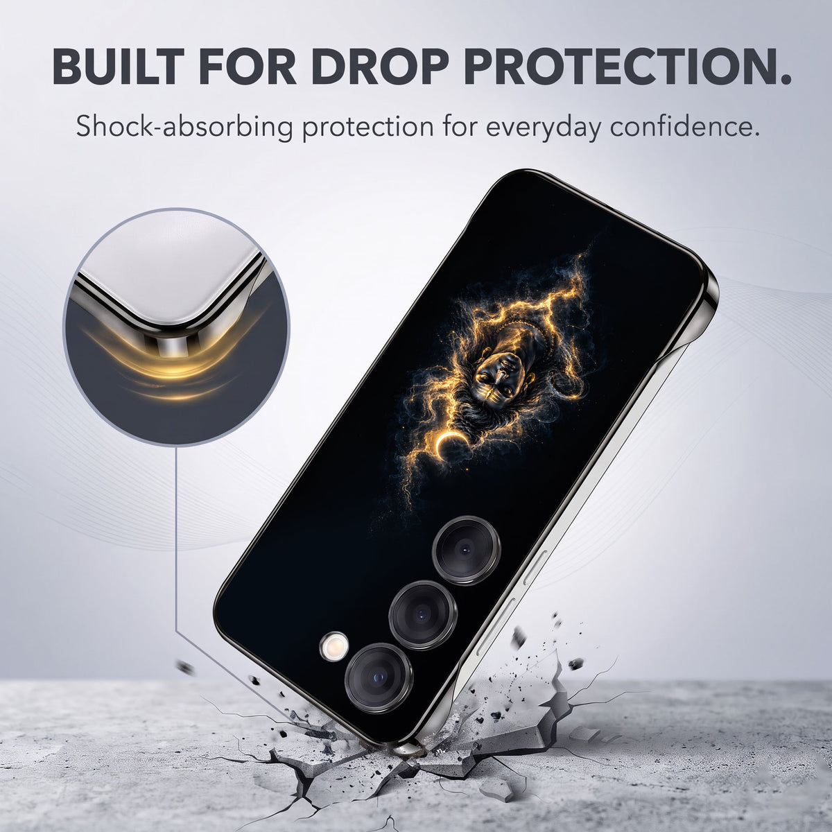 Samsung Galaxy S23+ 5G Devine Mahadev Black Printed  Frameless Back Case