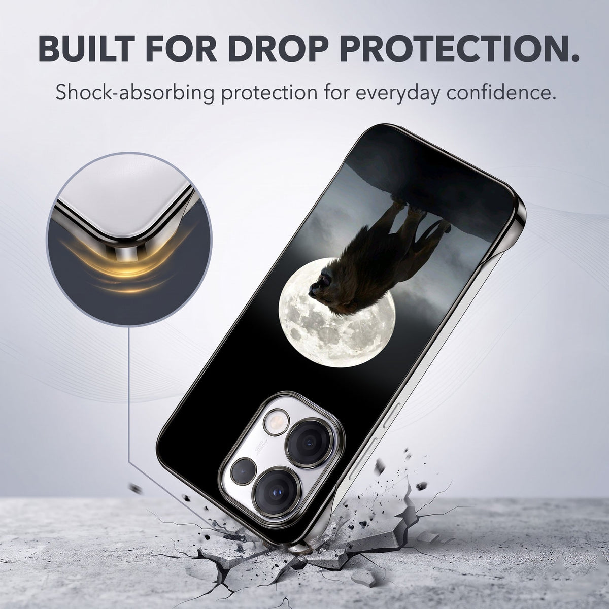 Oppo Reno 13 5G Lunar Lion Black Printed  Frameless Back Case