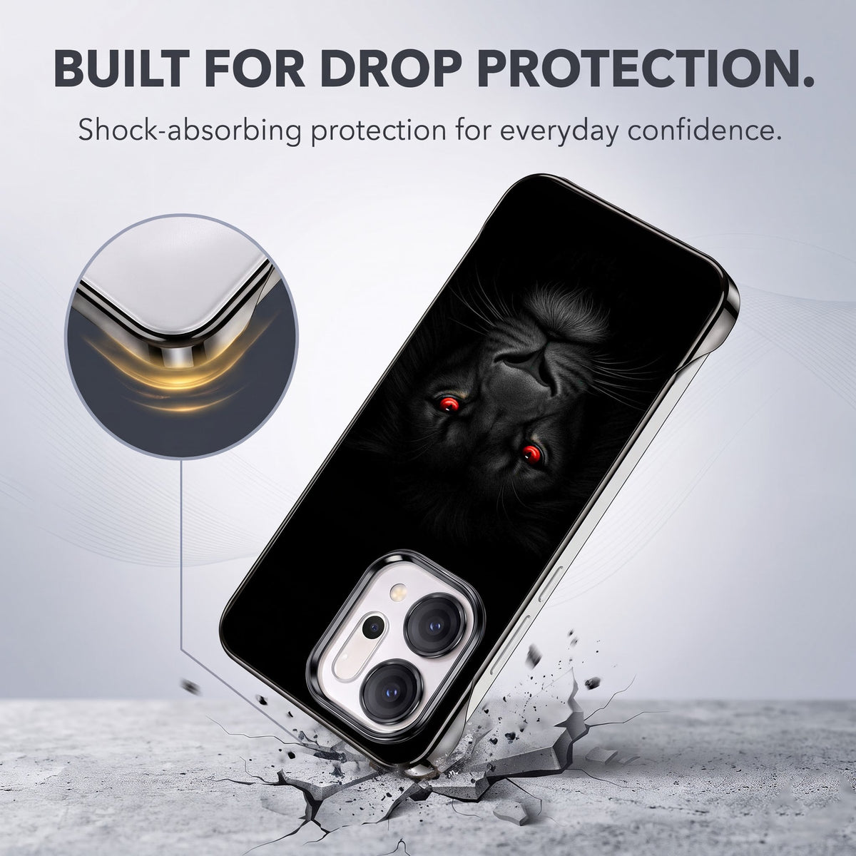 Oppo Reno 14 5G Lion Face Black Printed  Frameless Back Case