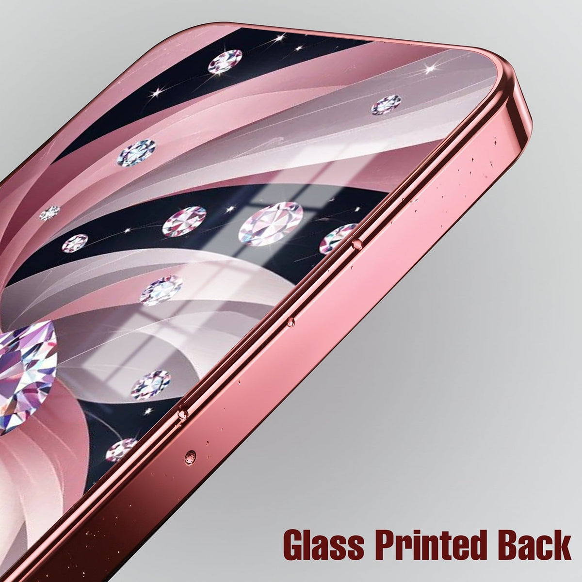Redmi Note 15 Pro+ 5G Diamond Glam Pink Electroplated Glass Phone Back Case