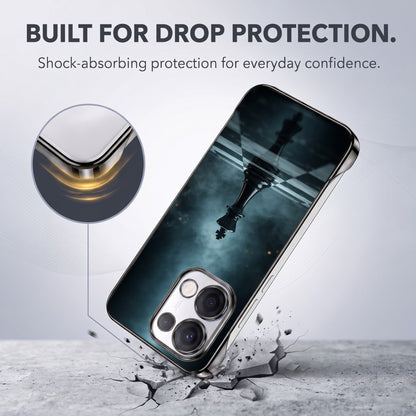 Oppo Reno 13 5G CheckMate Black Printed  Frameless Back Case