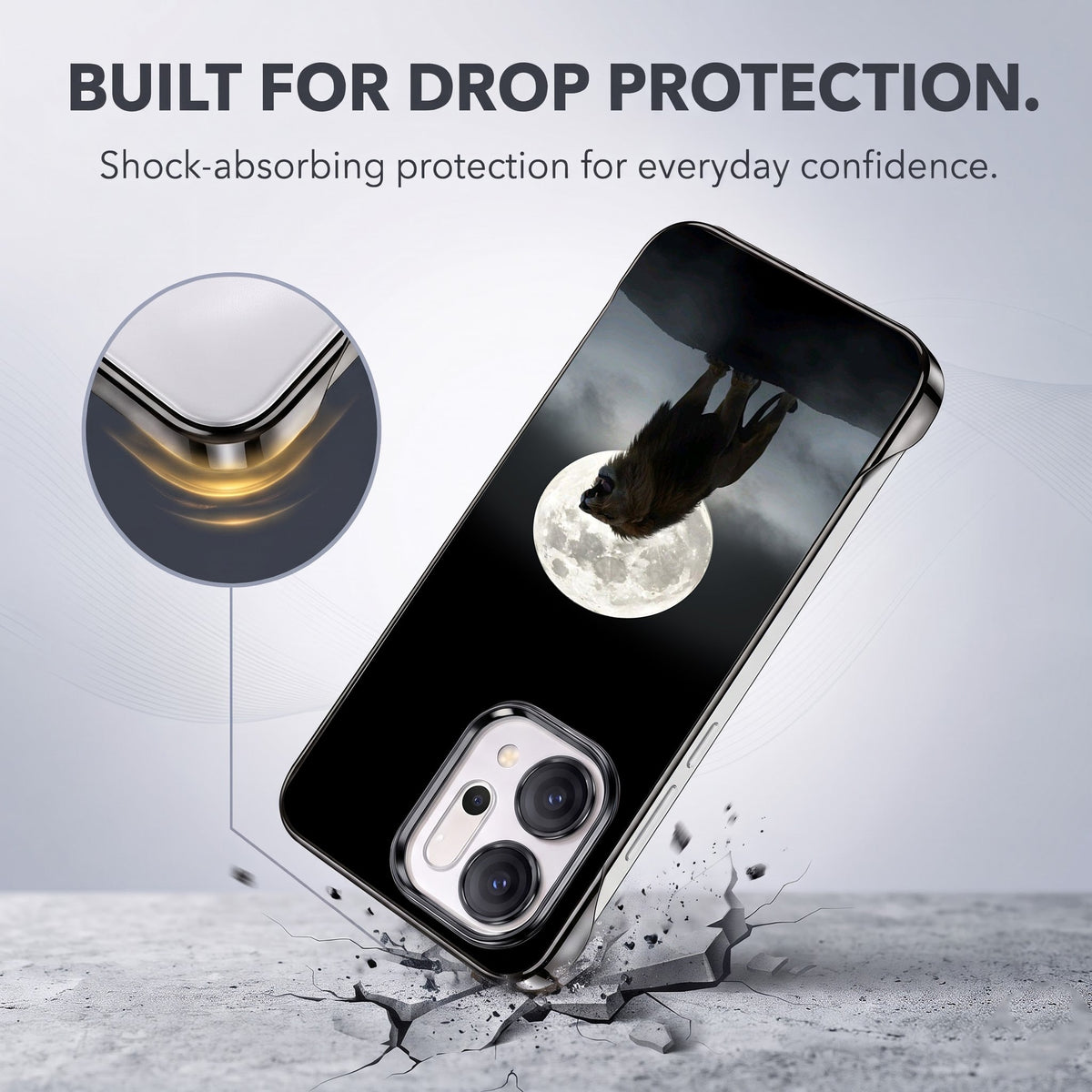 Oppo Reno 14 5G Lunar Lion Black Printed  Frameless Back Case
