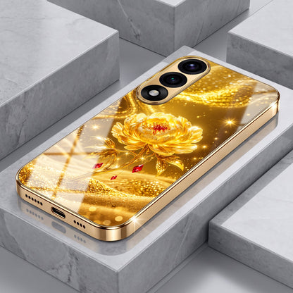 Oneplus Nord 5 5G Golden Rose Elegance Gold Electroplated Glass Phone Back Case