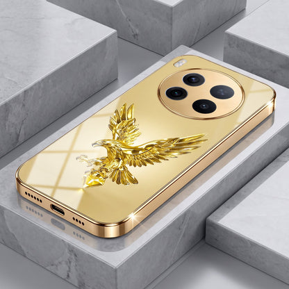 Vivo X300 Pro 5G Golden Eagle Gold Electroplated Glass Phone Back Case