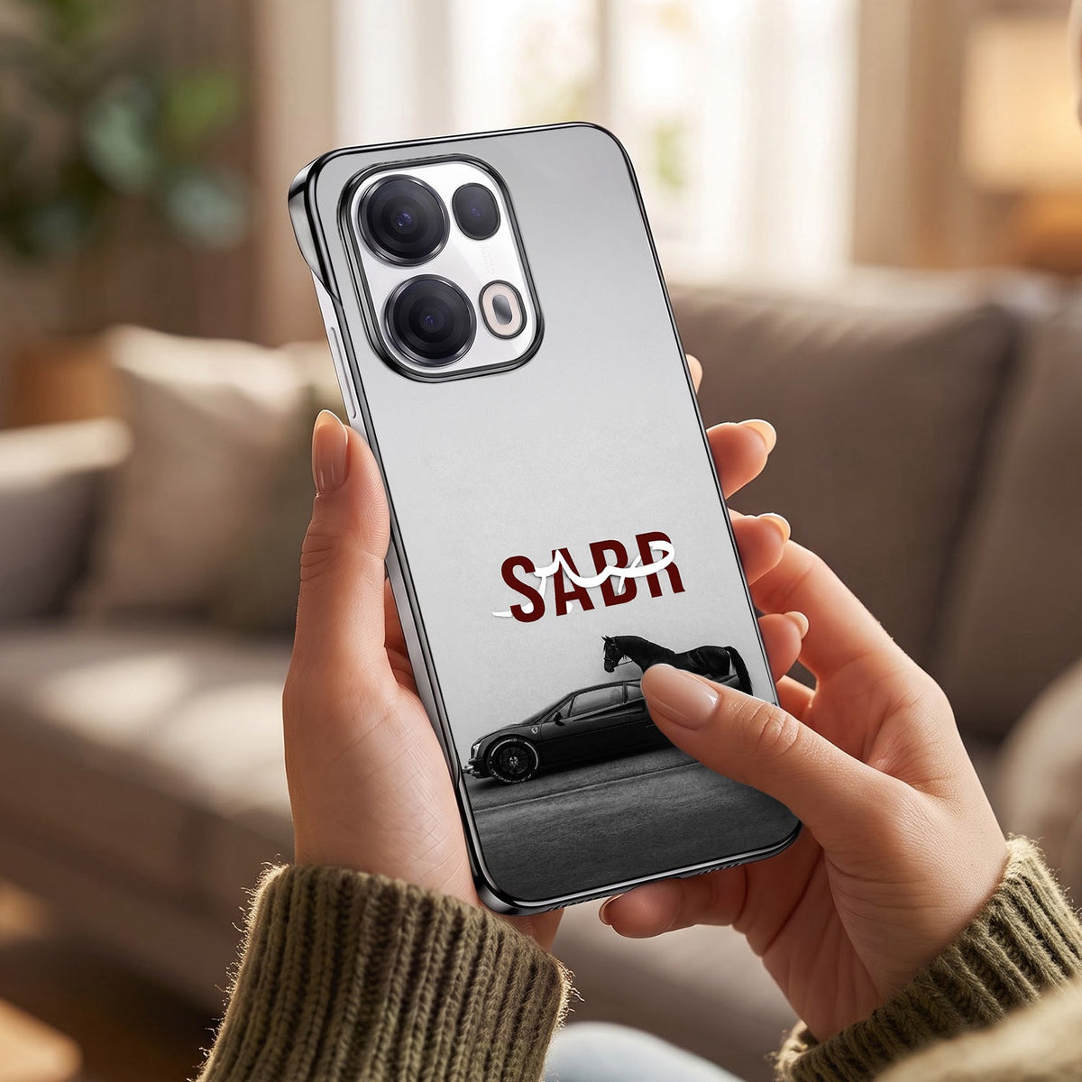 Oppo Reno 13 Pro 5G SABR Black Printed  Frameless Back Case