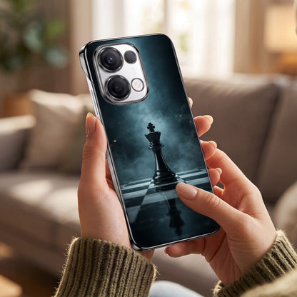 Oppo Reno 13 5G CheckMate Black Printed  Frameless Back Case