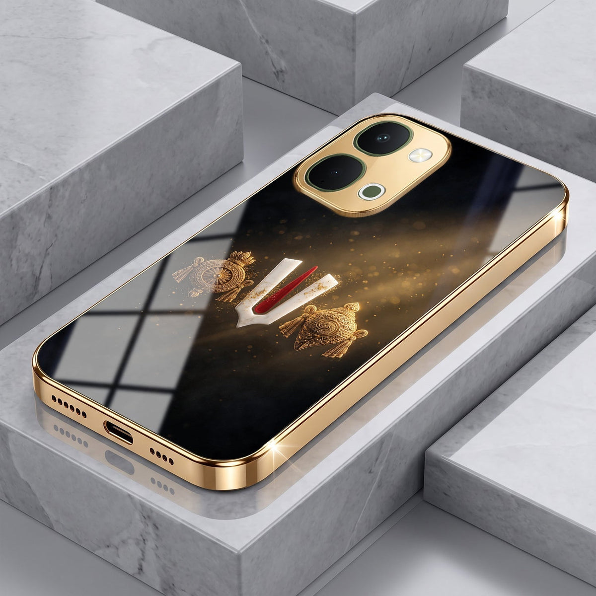 Vivo Y51 Pro 5G Royal Heritage Edition Gold Electroplated Glass Phone Back Case