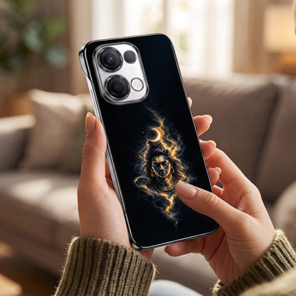 Oppo Reno 13 5G Devine Mahadev Black Printed  Frameless Back Case