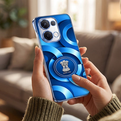 Oppo Reno 13 5G My Emblem Blue Printed  Frameless Back Case
