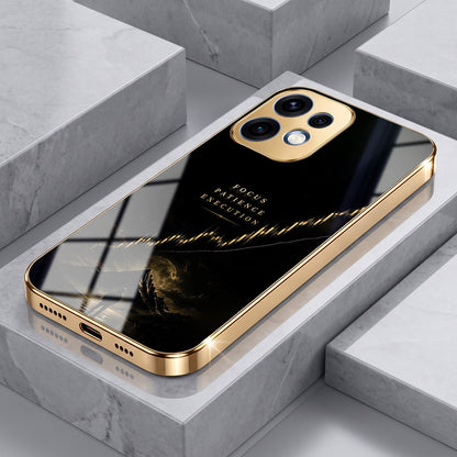 Oppo Reno 16 5G Focus Gold Electroplated Glass Phone Back Case