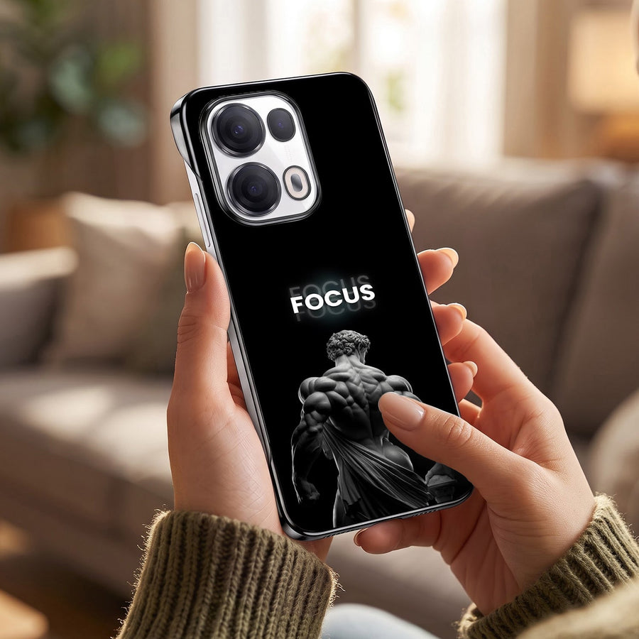 Oppo Reno 13 Pro 5G Focus Black Printed  Frameless Back Case