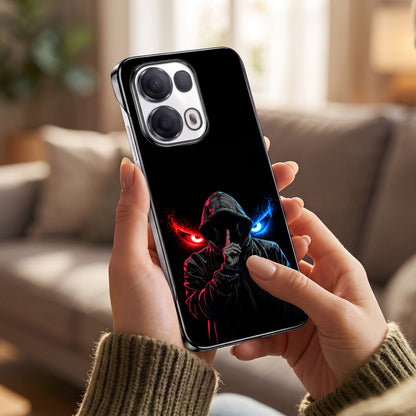 Oppo Reno 13 Pro 5G Hooded Shadow Black Printed  Frameless Back Case