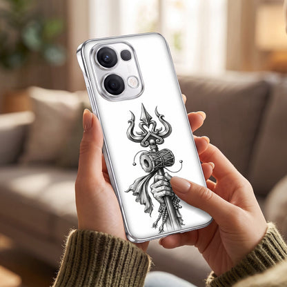 Oppo Reno 13 5G Trisul White Printed  Frameless Back Case