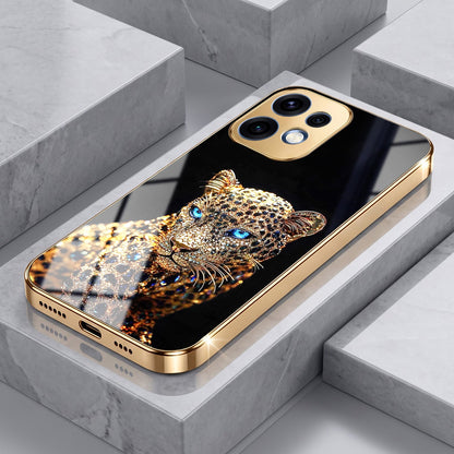 Oppo Reno 16 5G Panther Gold Electroplated Glass Phone Back Case