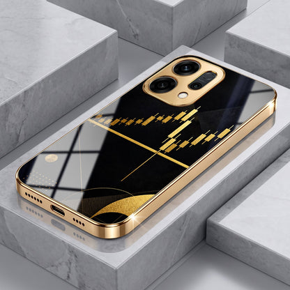 Oppo Reno 14 5G Trading Candles Gold Electroplated Glass Phone Back Case