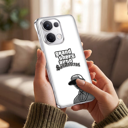 Oppo Reno 13 5G Gangster Vibe White Printed  Frameless Back Case