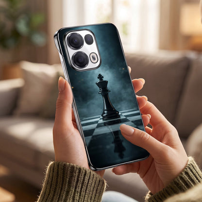Oppo Reno 13 Pro 5G CheckMate Black Printed  Frameless Back Case