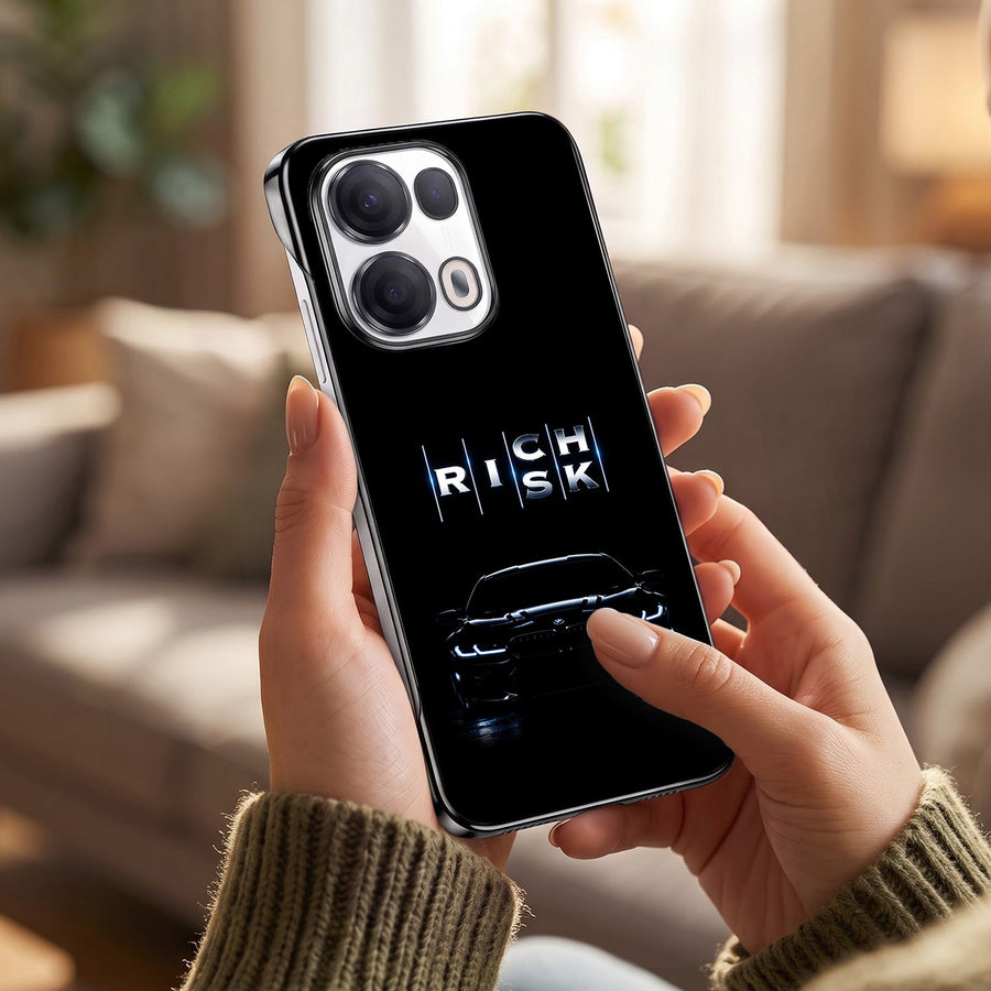 Oppo Reno 13 Pro 5G Risk Black Printed  Frameless Back Case