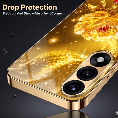 Oneplus Nord 5 5G Golden Rose Elegance Gold Electroplated Glass Phone Back Case