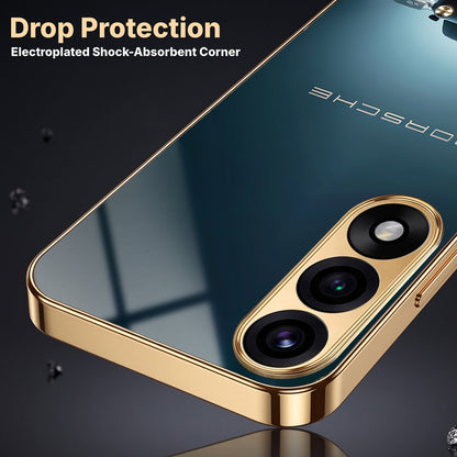 Oneplus Nord 5 5G Porsche Luxury Gold Electroplated Glass Phone Back Case