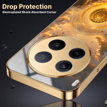 Vivo X300 Pro 5G Celestial Seven Horses Gold Electroplated Glass Phone Back Case
