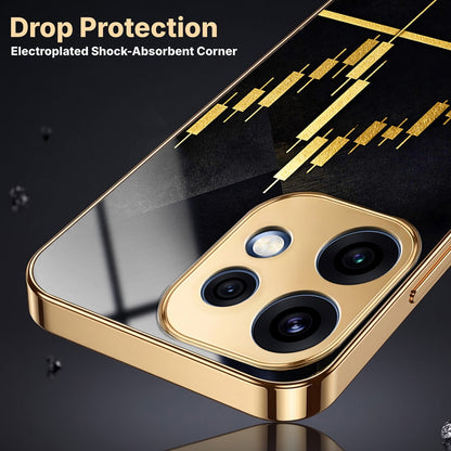 Oppo Reno 16 5G Trading Candles Gold Electroplated Glass Phone Back Case