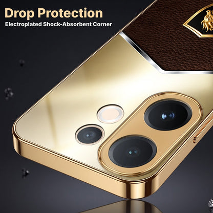 Vivo T4 Pro 5G Dragon Crest Gold Electroplated Glass Phone Back Case