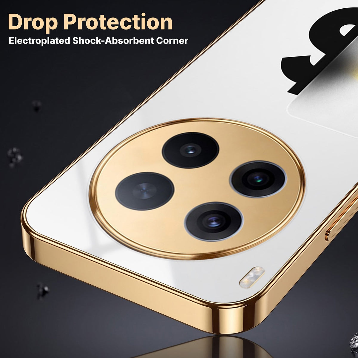 Vivo X300 Pro 5G Luxury XAU/USD Gold Electroplated Glass Phone Back Case