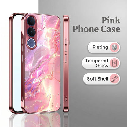 Vivo V70 FE 5G Pearl Aurora Pink Electroplated Glass Phone Back Case
