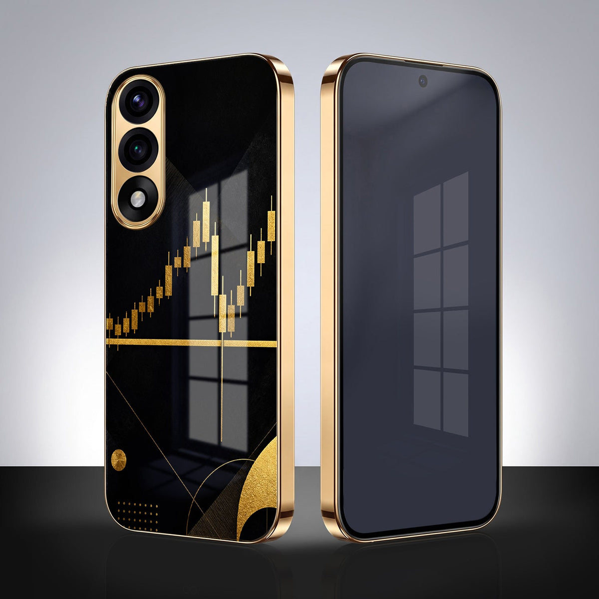 Oneplus Nord 5 5G Trading Candles Gold Electroplated Glass Phone Back Case