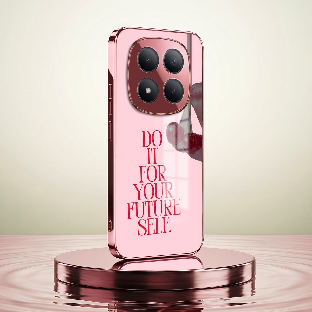 Redmi Note 15 Pro+ 5G Future Self Pink Electroplated Glass Phone Back Case
