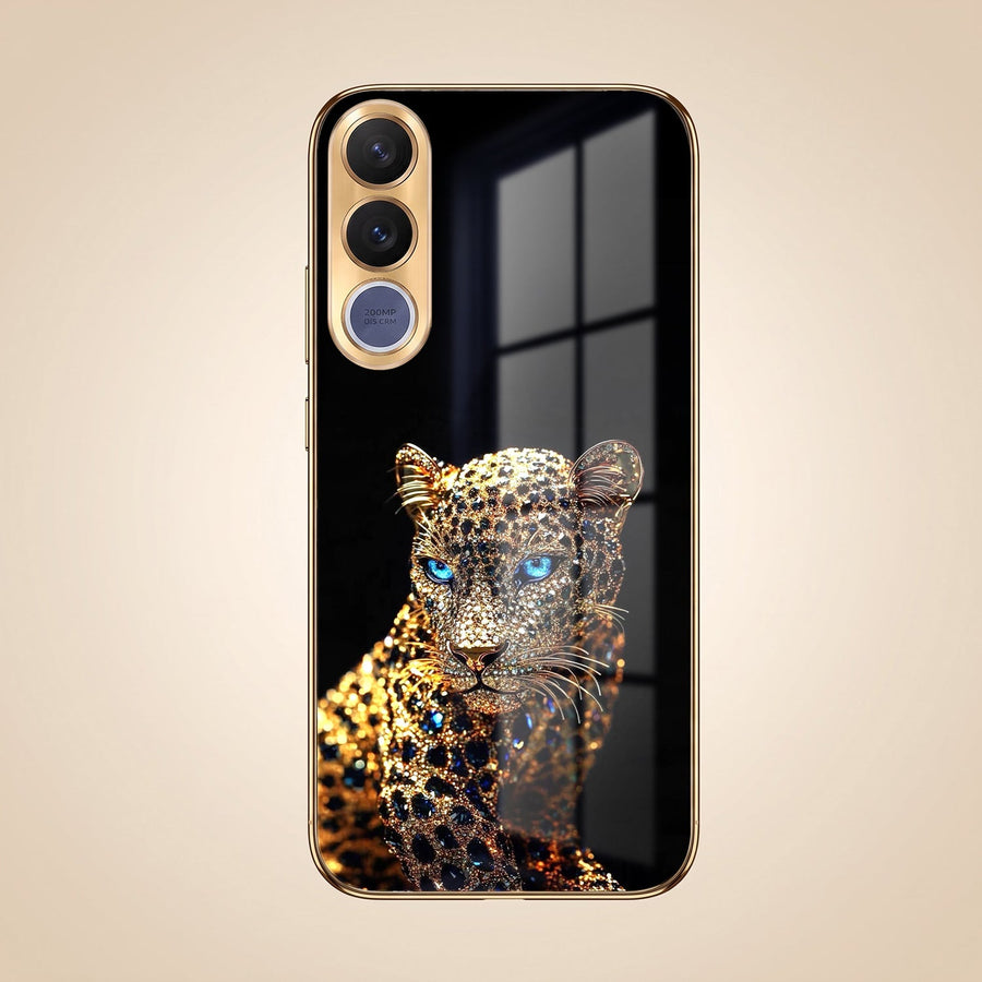 Vivo V70 FE 5G Panther Gold Electroplated Glass Phone Back Case