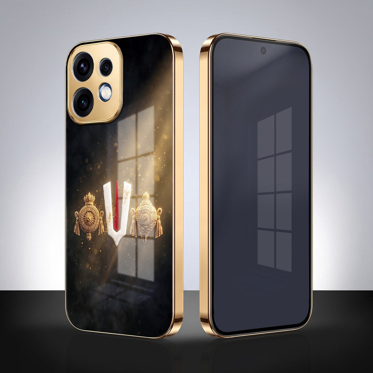 Oppo Reno 16 5G Royal Heritage Edition Gold Electroplated Glass Phone Back Case