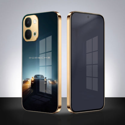 Vivo Y51 Pro 5G Porsche Luxury Gold Electroplated Glass Phone Back Case