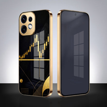 Oppo Reno 16 5G Trading Candles Gold Electroplated Glass Phone Back Case