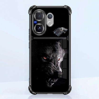 Vivo V60 5G Alpha Wolf Dual-Tone Transparent Black Airbags Case