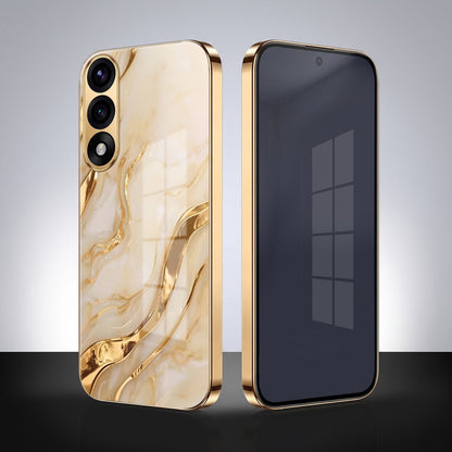 Oneplus Nord 5 5G Marvel Texture Gold Electroplated Glass Phone Back Case