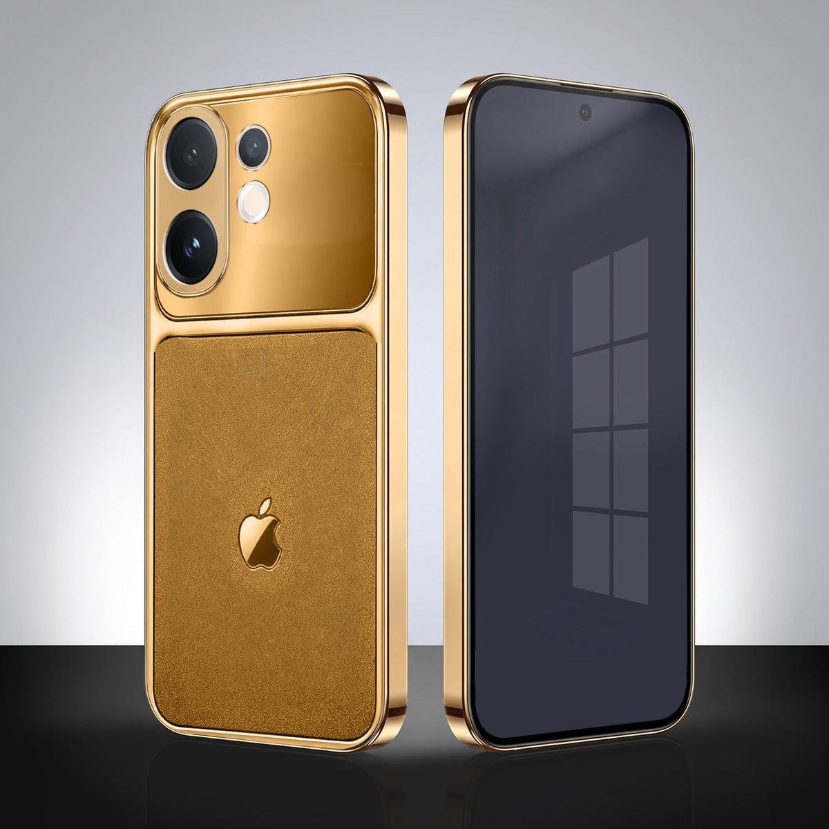Vivo V60e 5G Royal Touch Apple Gold Electroplated Glass Phone Back Case