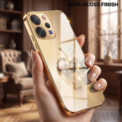 Vivo V70 5G Golden Apple Gold Electroplated Glass Phone Back Case