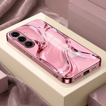 Samsung Galaxy A56 5G Crystal Wave Energy Pink Electroplated Glass Phone Back Case